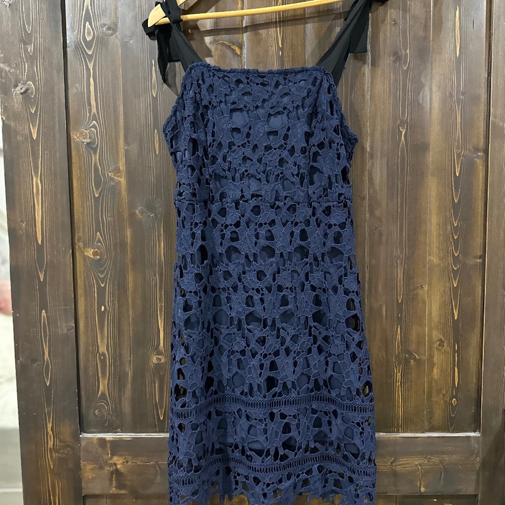 NWT Sugar & Lips Navy Tie Strap Dress Size: Medium